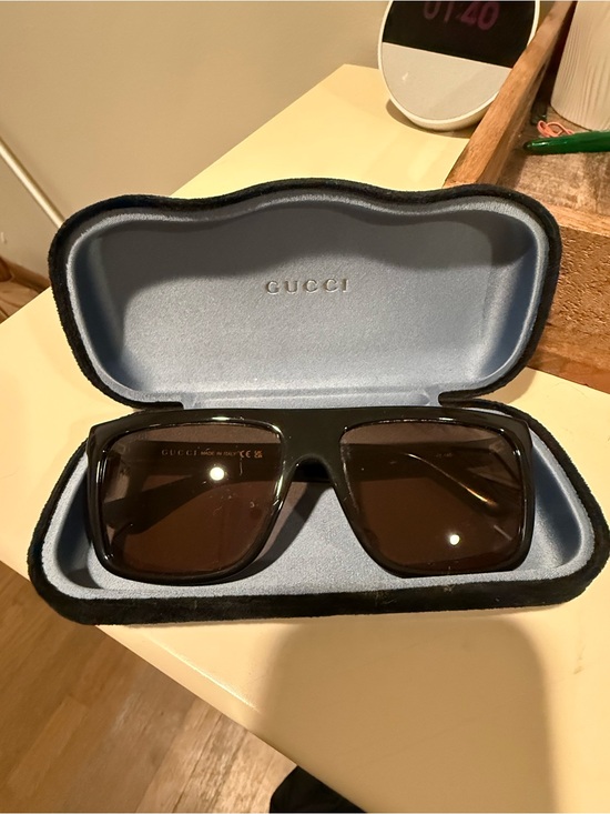 Gucci Other - Gucci Black Sunglasses with Gold Logo Accent